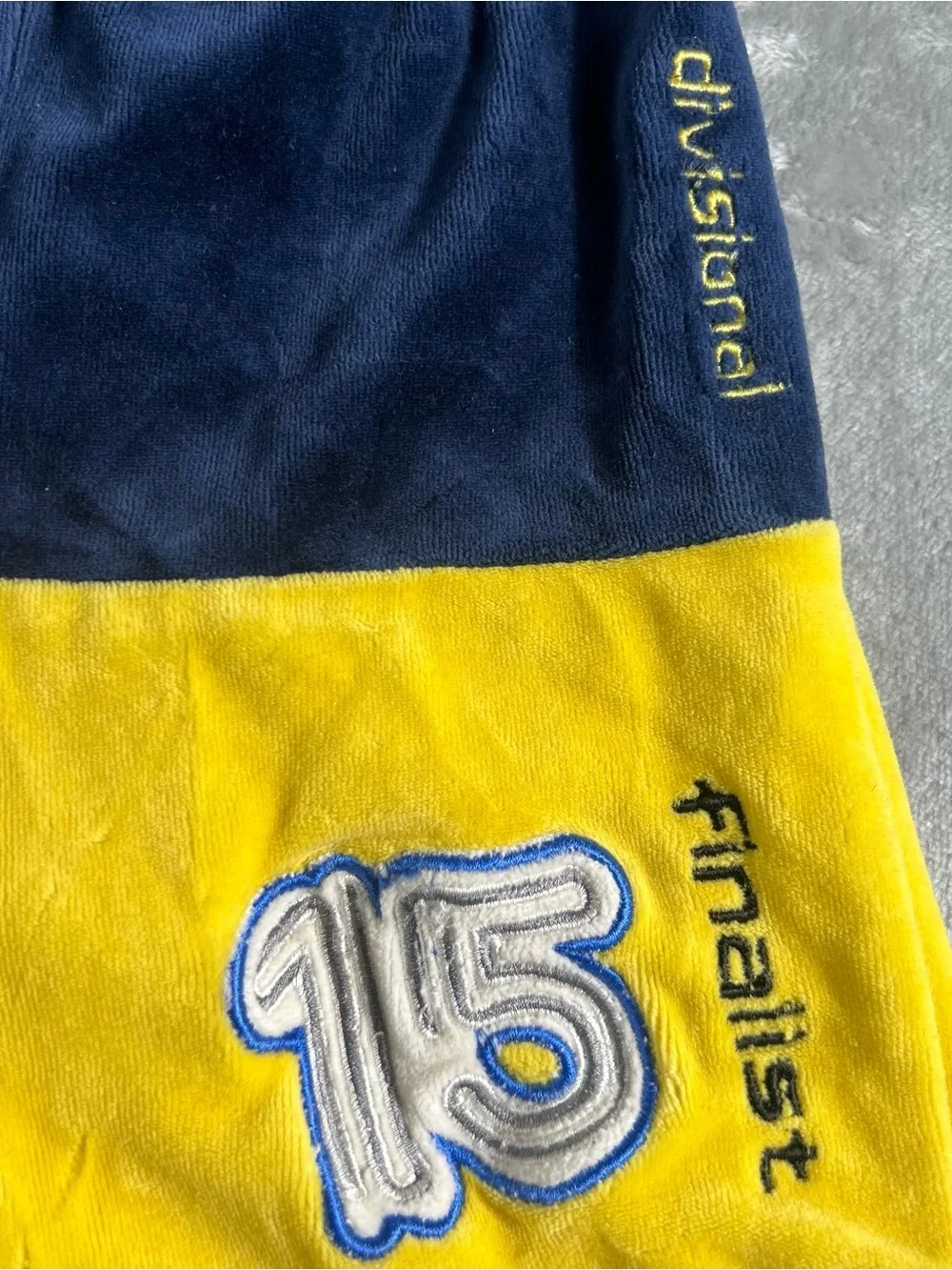 Vintage New York Baby Athletic Y2K Velour Tracksuit Yellow Blue Sz 24 Months